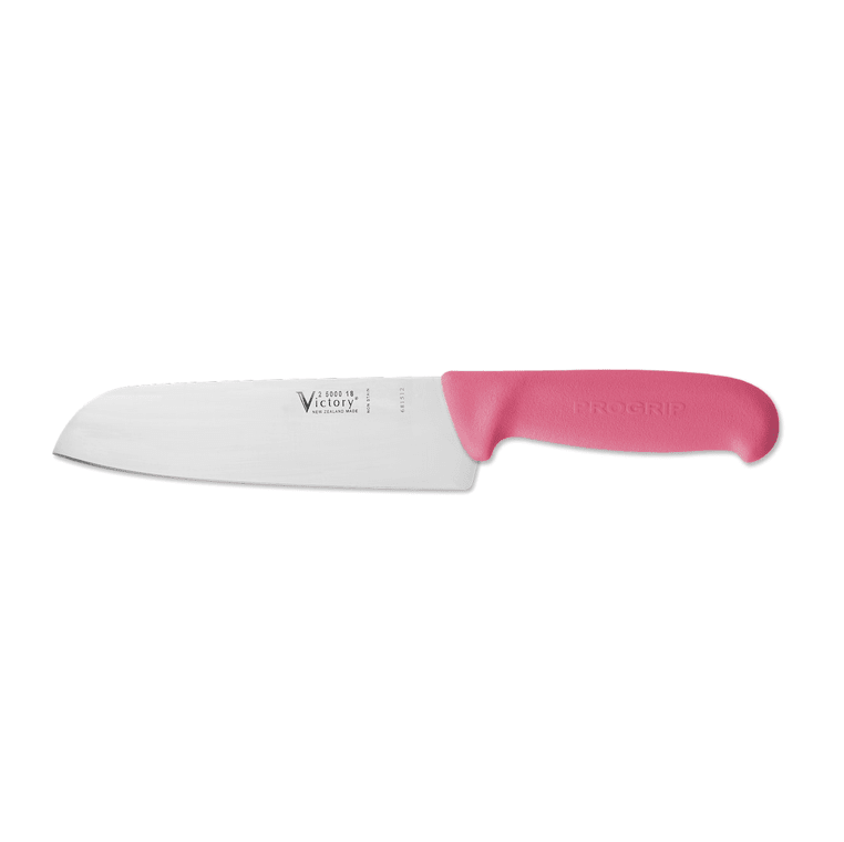 VICTORY SANTOKU CHEFS KNIFE PINK PROGRIP HANDLE 18CM Argus